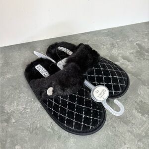 Badgley Micshka black embellished slippers house shoes size 13 little kid new